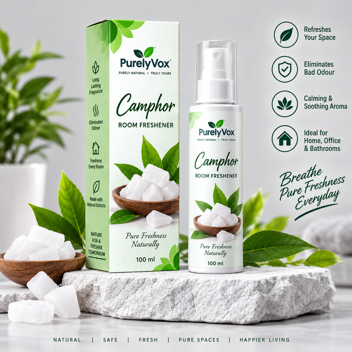 PURELYVOX Camphor Room Freshener – 100 ml
