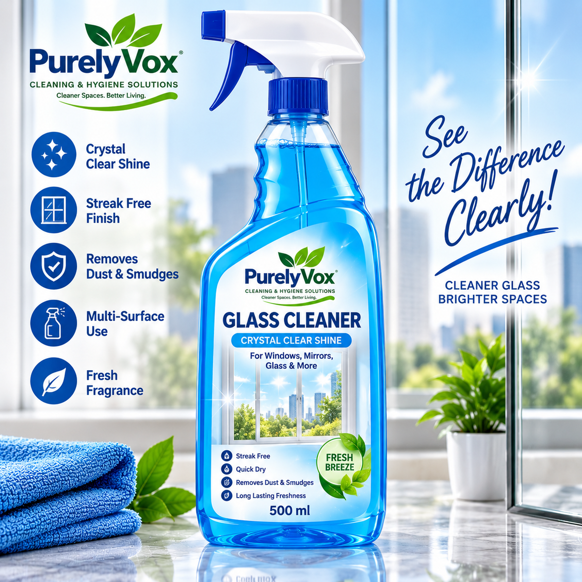 PURELYVOX Glass Cleaner – 500 ml